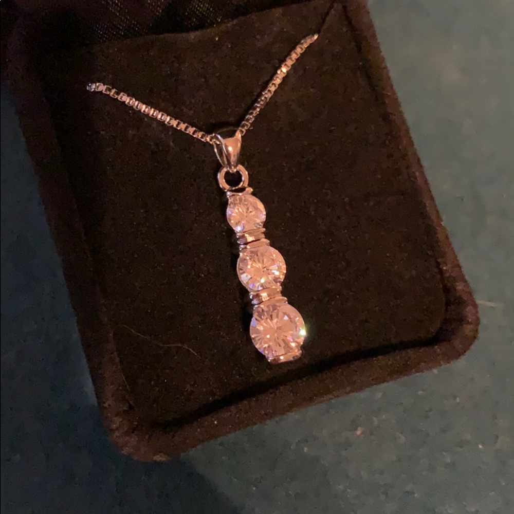 CZ round diamond necklace